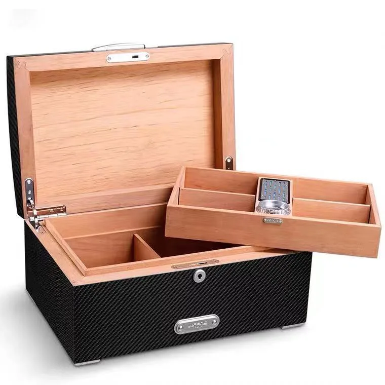  Wholesale gift cift cigar humidor carbon fiber humidors electric cases box with logo