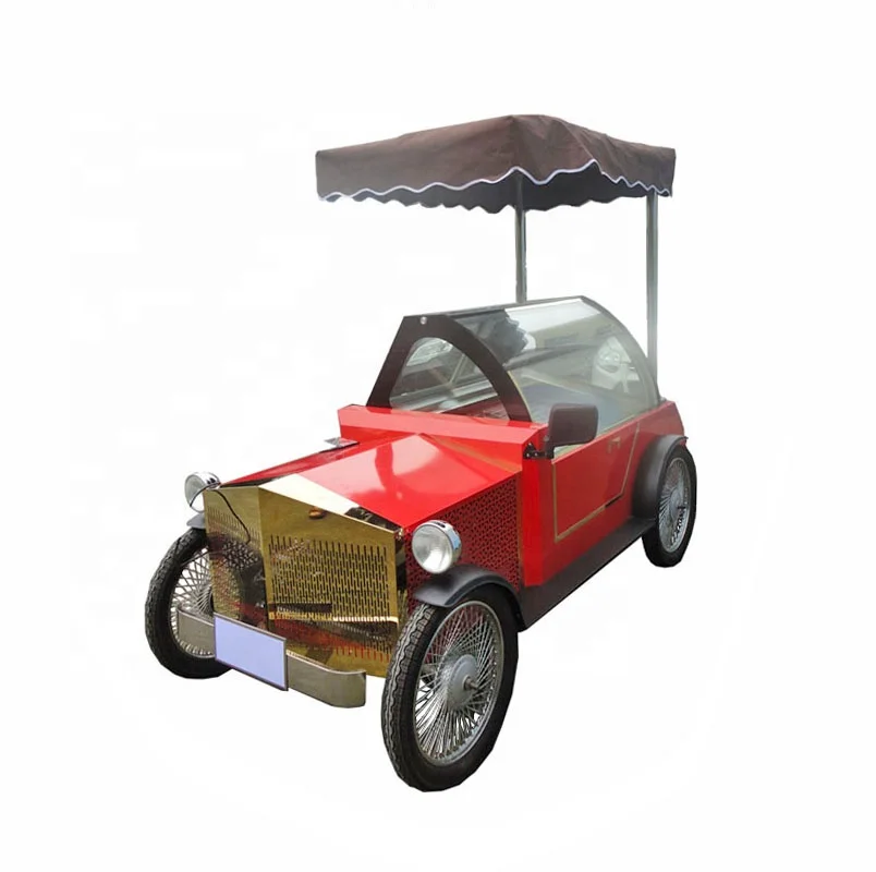 Factory Price Classic Car Shaped Refrigeration Gelato Popsicle Ice Cream Cart For Sale