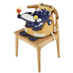 2022 NEW ARRIVAL Yellow Dog Baby Booster Chair with Adjustable tray and soft seat cover for baby anywhere to go and travel chair