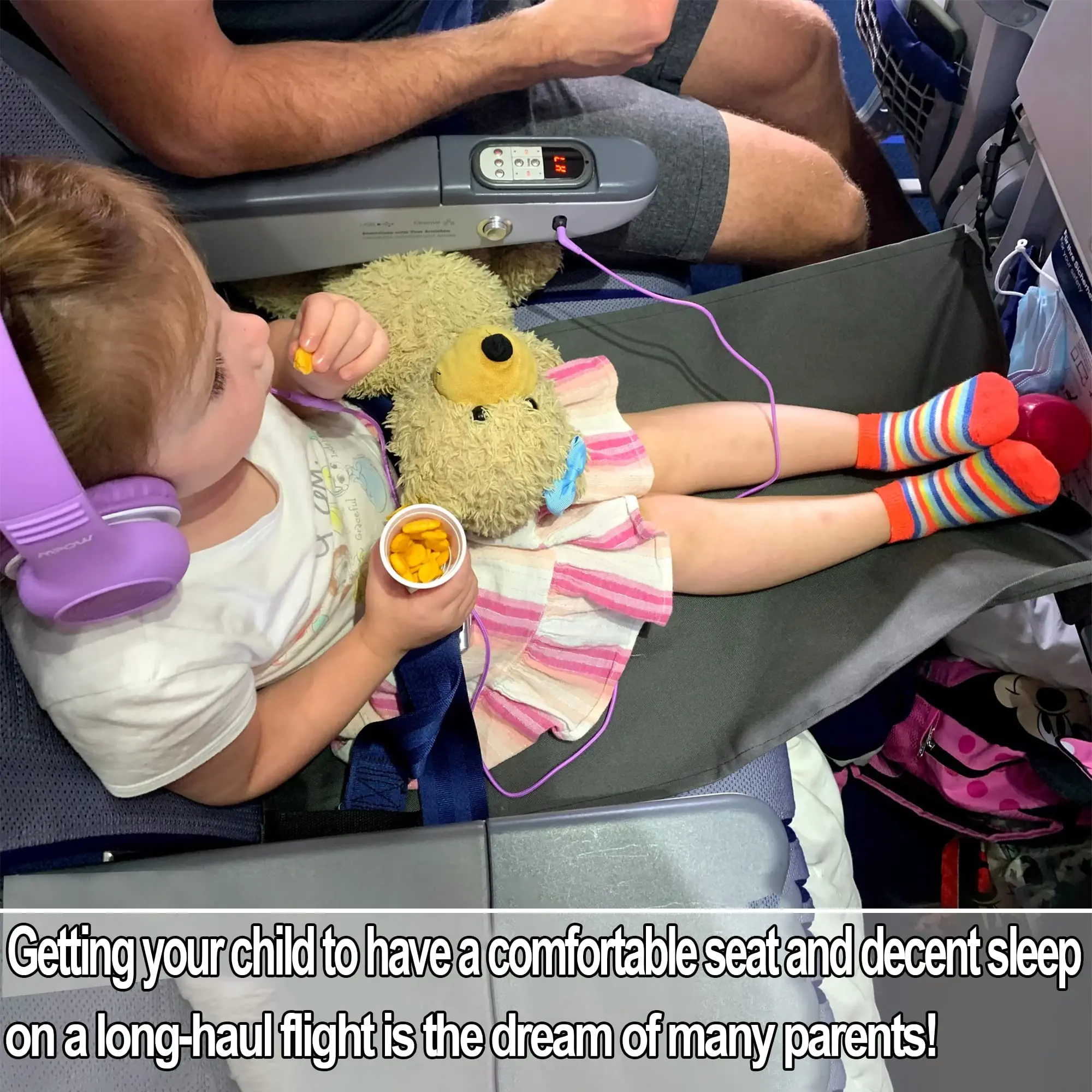 Travel Foot Rest for Airplane Flights Airplane Footrest Seat Extender for Kids Travel Bed Airplane Seat Extender for Kids