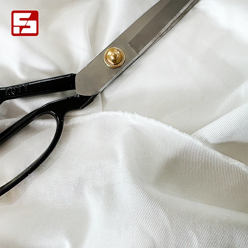 Hot selling 50/50 cvc polyester cotton fabric doctors uniform medical twill white polycotton fabric for short-sleeved white coat