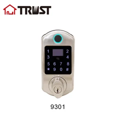 TRUST 9301-SN Fingerprint Touchscreen Keypad Deadbolt Lock Satin Nickel Smart Lever Lock