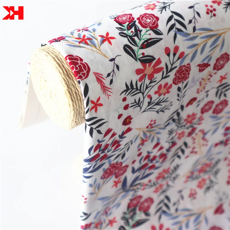 Kahn Cotton Flower Design Materials 100% Cotton Fabric Custom Print Printed For Garment Shirts Sewing
