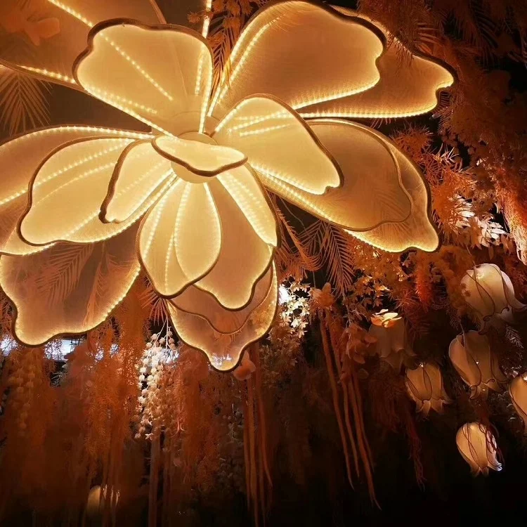 2019 новый дизайн, двойное использование, светодиодные большие цветы, подставка, потолочное украшение, украшение для свадебной вечеринки