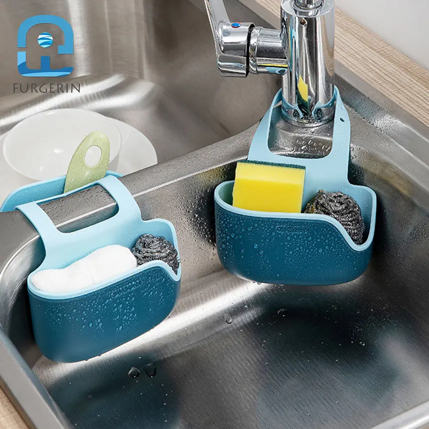 Kitchen Gadgets Kitchen Accessories Utensils Organizer Adjustable Snap Sink Soap Sponge Holder Hanging Drain Basket