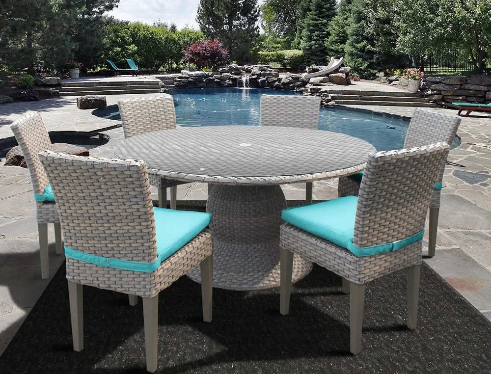 Уличный стол и стул из ротанга, мебель из филиппинского сада, Плетеный обеденный набор