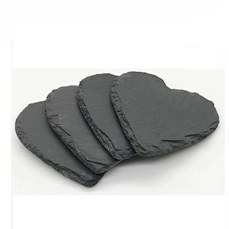 Hot Sale High Quality Sublimation Slate Coaster Customized Black Round Square Slate Coaster Laser Settings Slate Coaster In Bulk