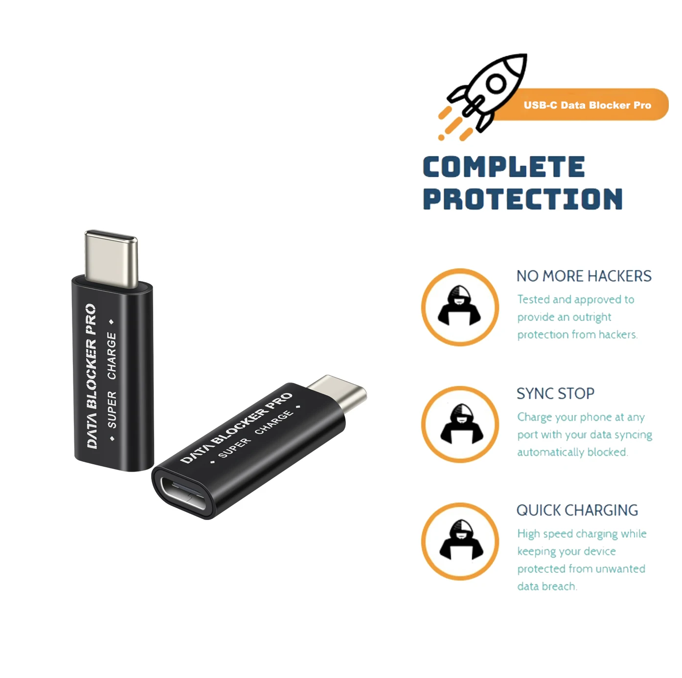 50V-5A супер зарядное устройство USB-C данных блокиратор Pro Defender USB