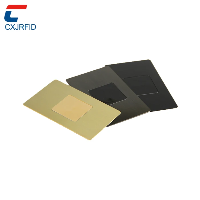 CXJ Newest NFC Metal Card Brushed NFC Metal Card Double Side Reading Function RFID Metal Card with QR Code Printing