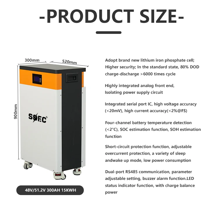 SOEC 15kwh 48V 300Ah LiFepo4 Battery Solar Home Energy Storage Battery Pack