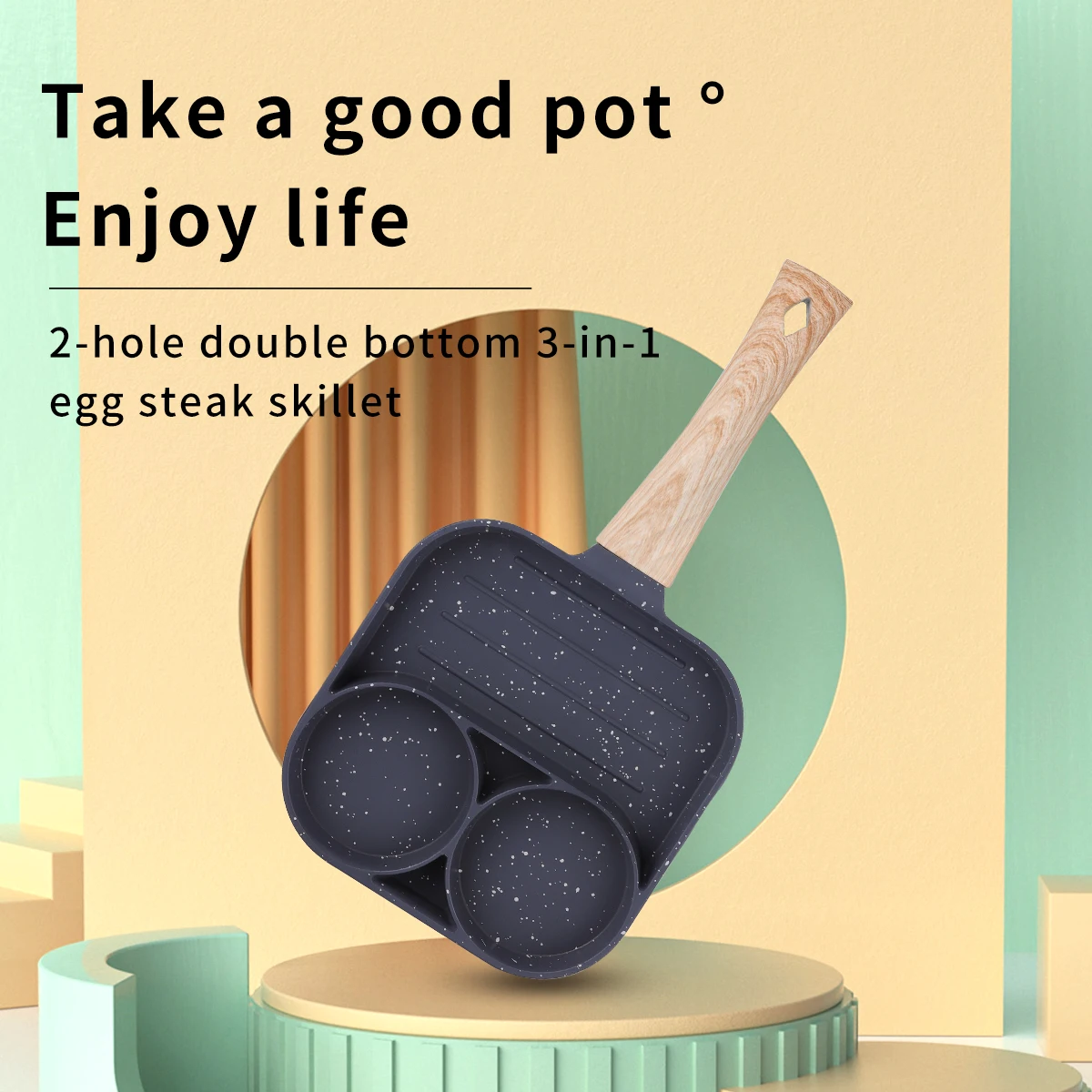 non-stick less smoke Aluminual egg & steak frying Pan for ceramic hob and gas stove