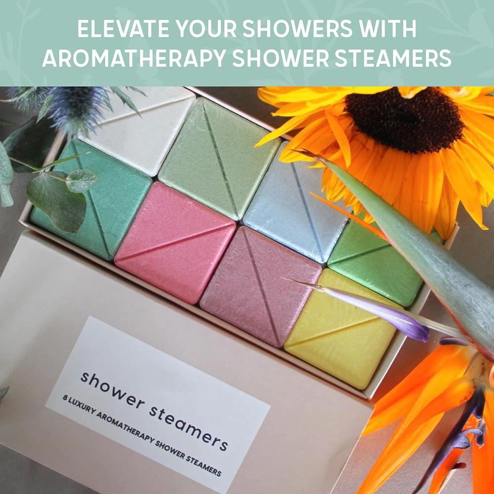 8pcs Calming Essence Heavenly Fragrances Perfect Gift Luxury Aromatherapy Relaxing Shower Steamers