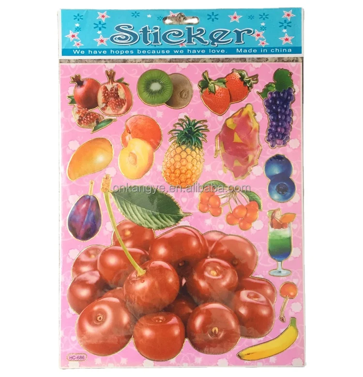 Cheap 2024 Permanent Printable Customized Waterproof Kids Cartoon Stickers Decorative Fridge Door Stickers