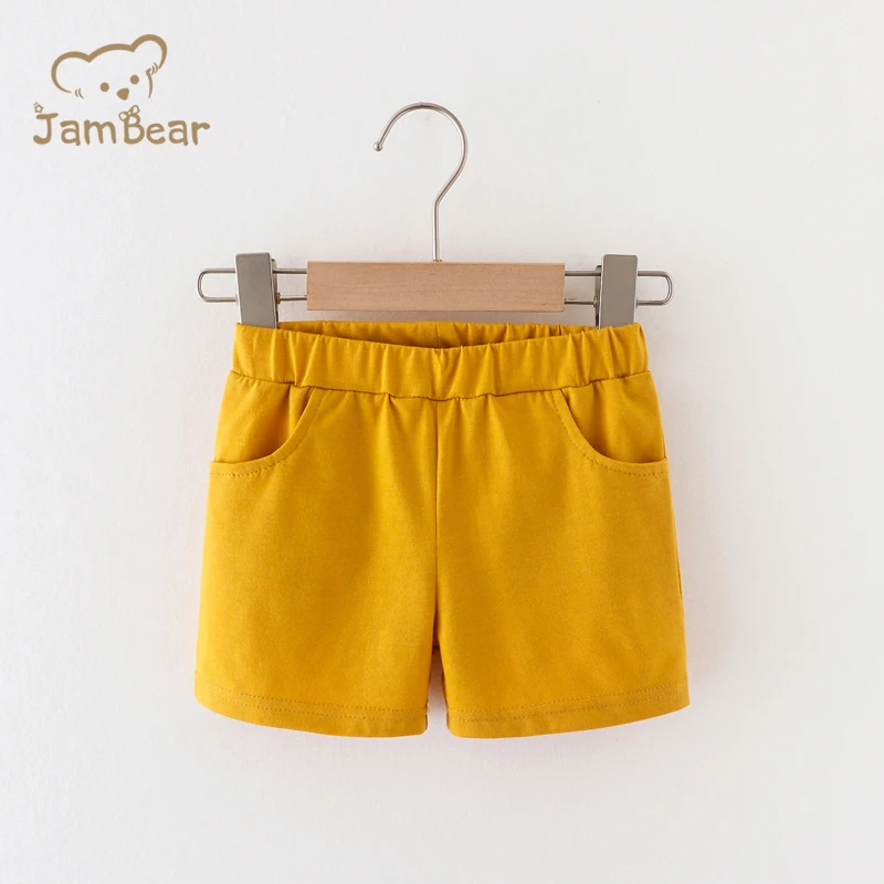 
JamBear Organic Baby Jogger Short Pants Natural Organic Cotton Kids Shorts Eco-friendly Plain Dyed Baby Shorts 