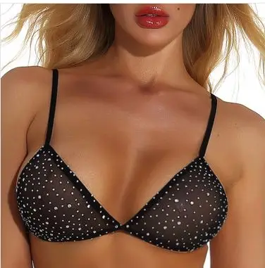 New jacquard hollow diamond fishnet bra stockings rhinestone pantyhose /