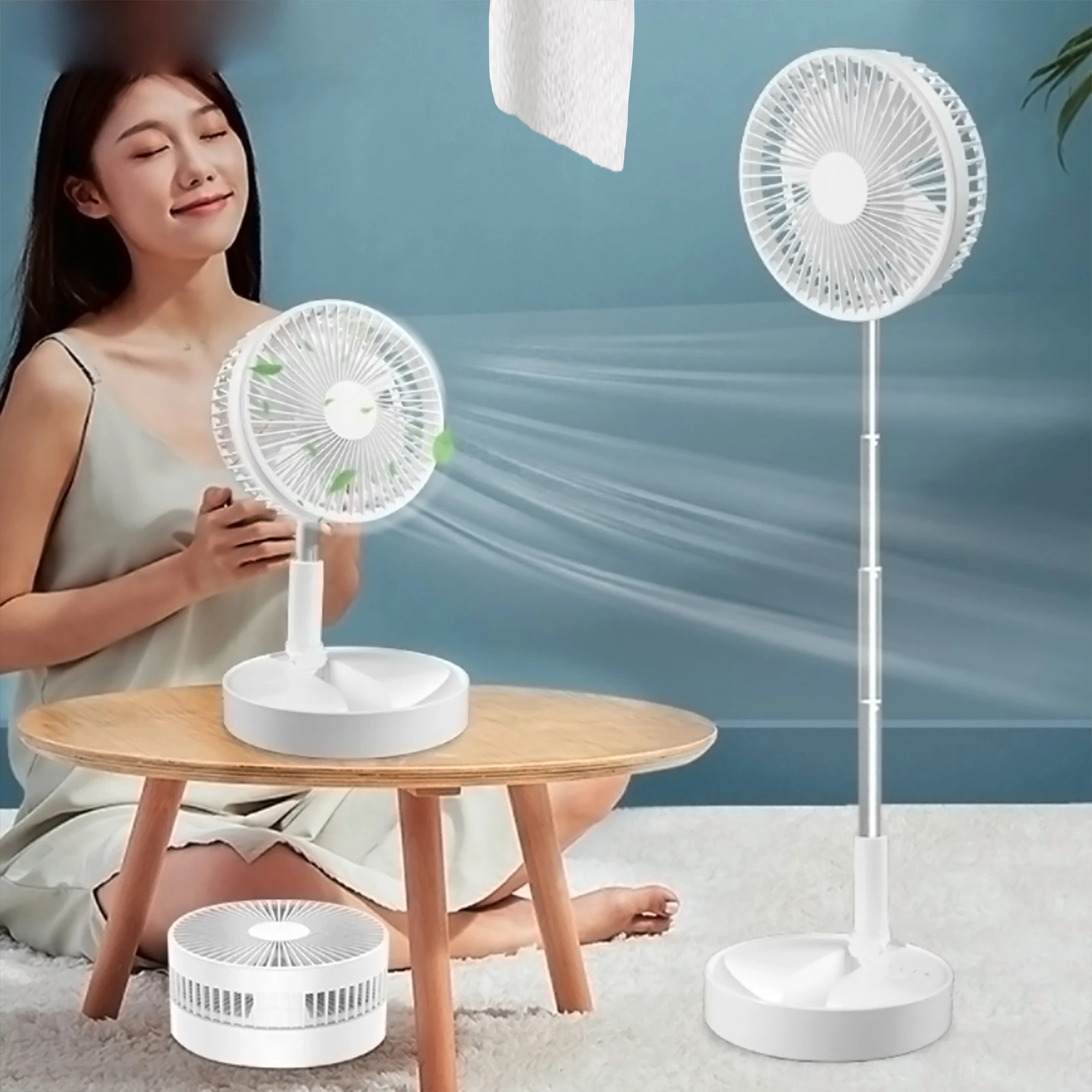 Лидер продаж 2024 мини-вентилятор для домашнего офиса открытый беспроводной выдвижной