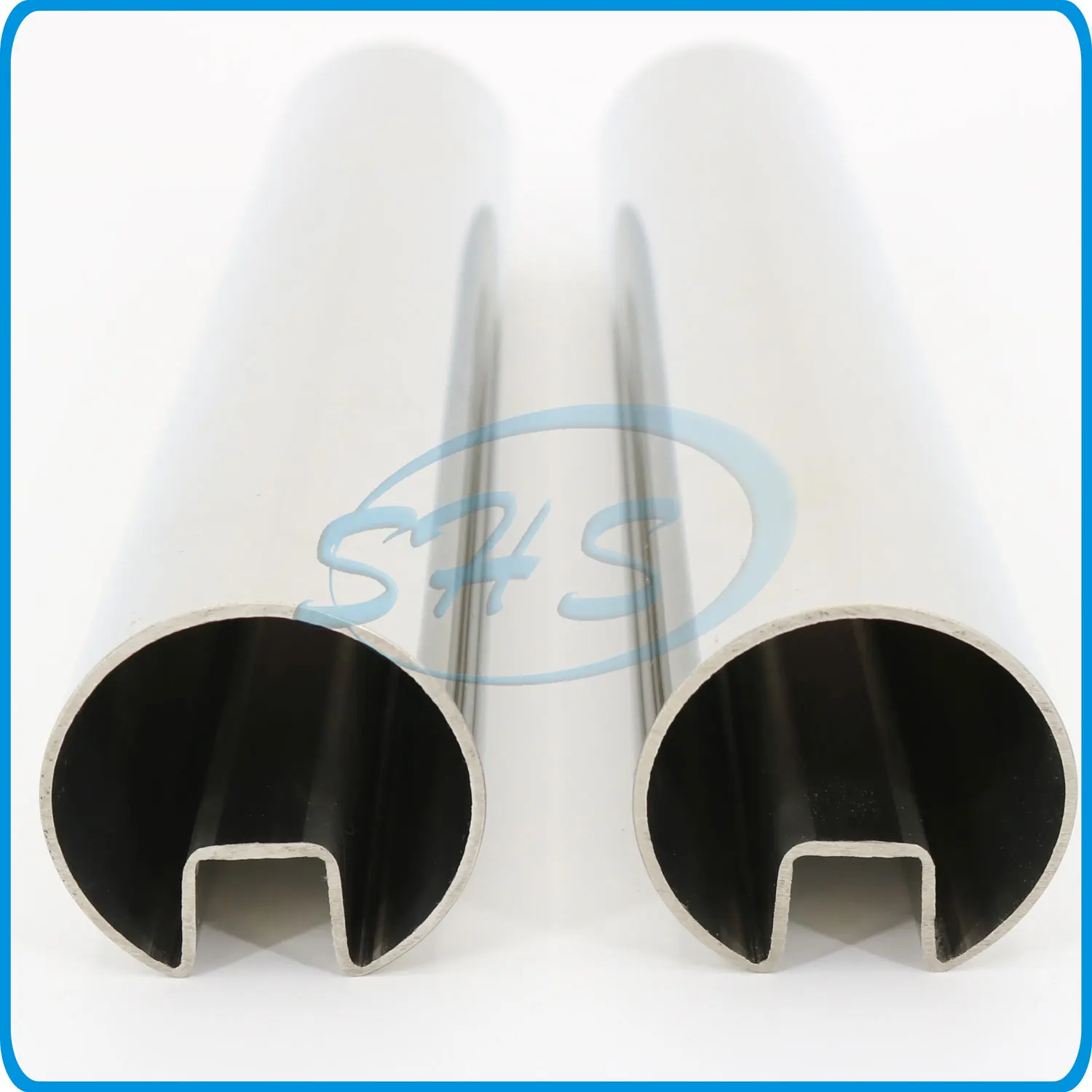 ASTM A554 201 304 stainless steel tube slotted tube handrail pipe glass groove tube with Satin polishing for balustrade