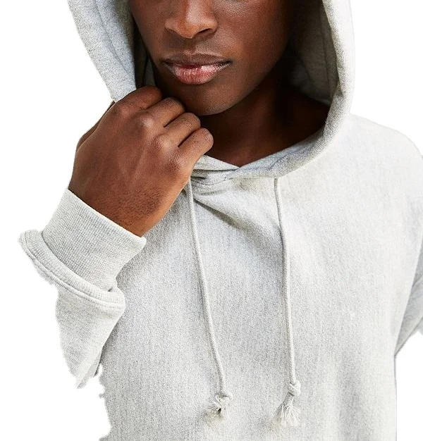 Mens reverse weave hoodies blank pocket gym sports pullover hoodies