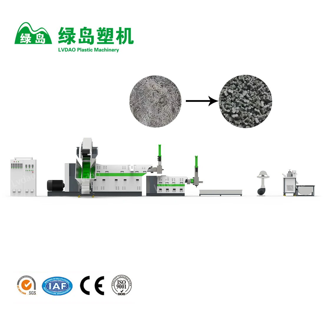 Lvdao waste film wet plastic scrap recycling pelletizing line LDF Series PP PE crushed material granulating machine