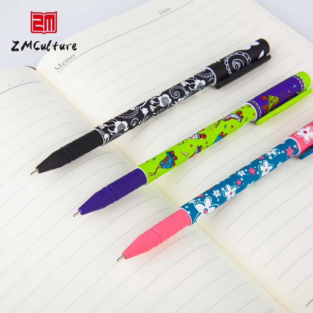 DIY Design Plastic Pen Multi Color Smooth Write 0.5/0.7/1.0mm Custom Logo 3D UV Digital Printing Promotion Plastic Ballpoint Pen