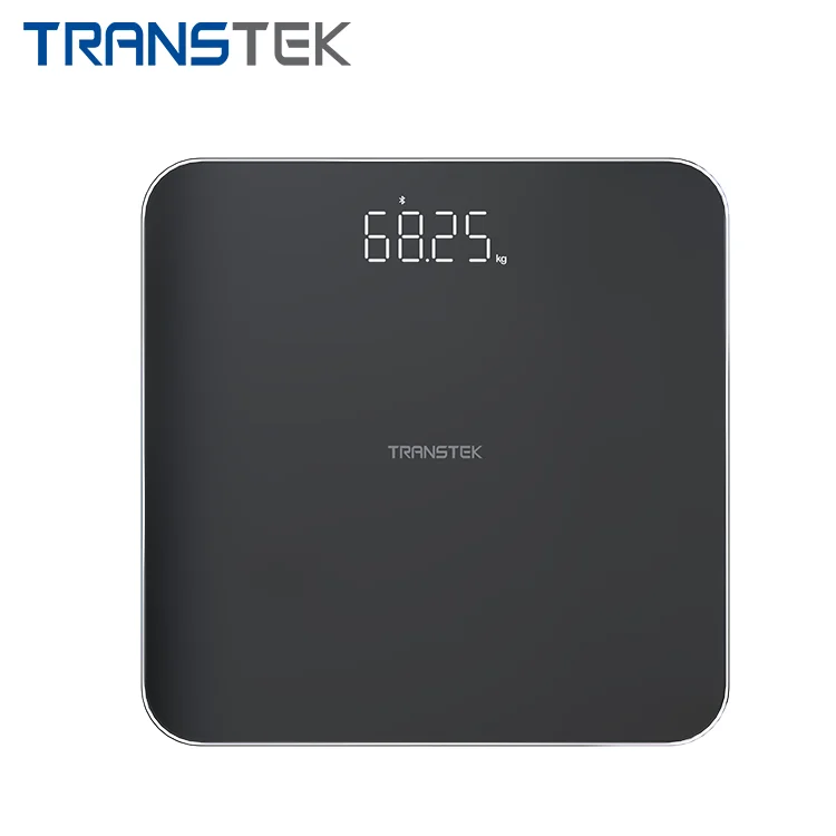 TRANSTEK Best Price 6mm Tempered Glass Bluetooth Electronic Personal Weighing Machine Smart Digital Bathroom Body Weight Scale