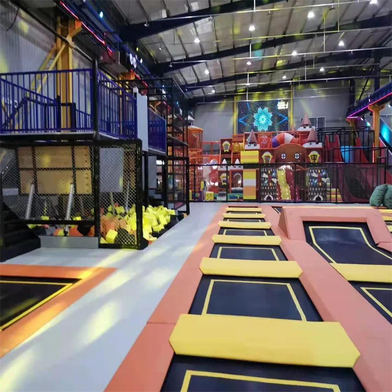 Trampoline Elastic Bed Amusement Park Indoor Playground Trampoline Park with Safety Net