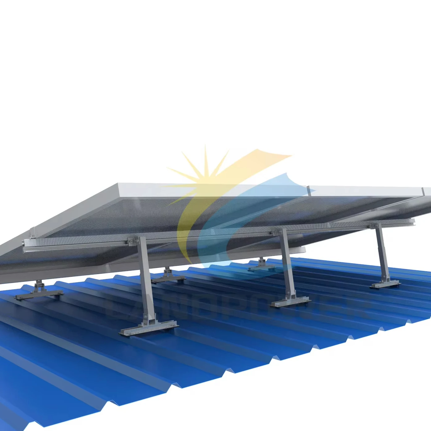 Solar mini rail with adjustable legs used in solar panel angle tilt  roof mounts