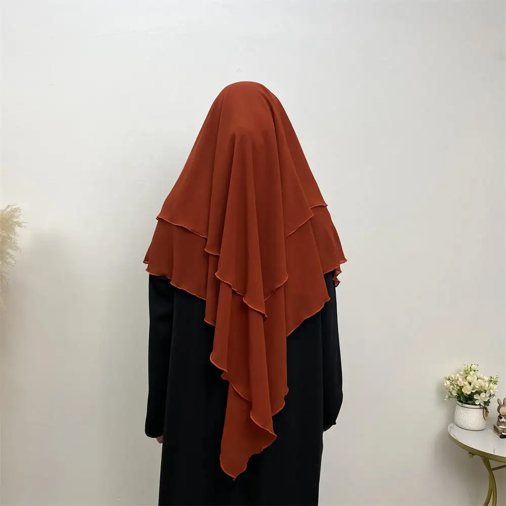 High Quality Islamic Clothing Muslim Hijab Jilbabs 2 layer Overhead Scarf Women Burkha Muslim Abayas Hijab