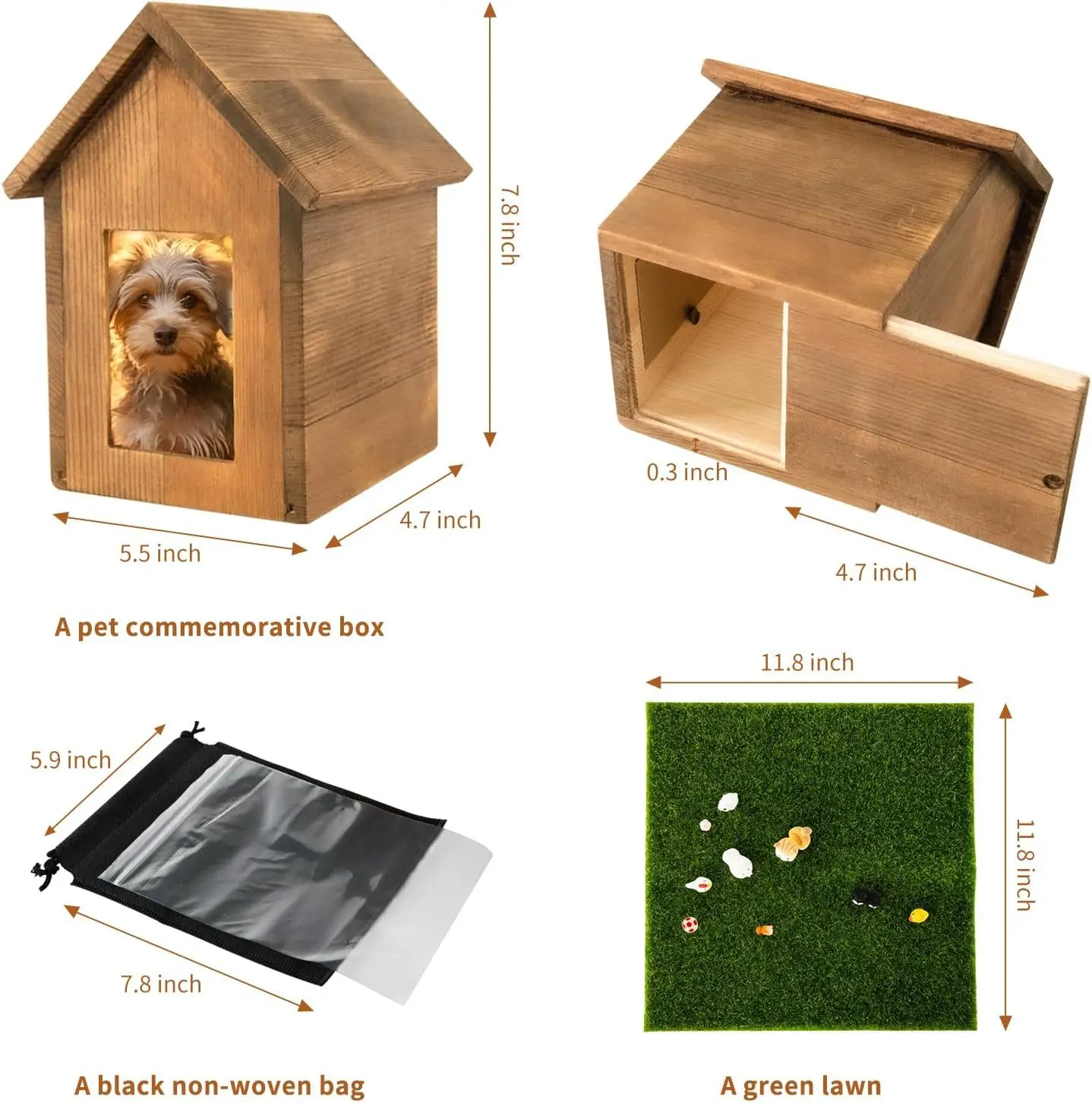 Bamboo Pet Memorial Funeral Wooden Pet Caskets Box Personalized Wood Pet Cremation Ashes Urns Coffins For Dogs With Photo Frame