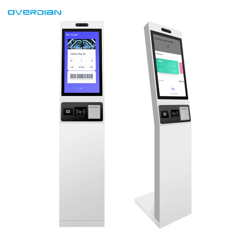 Hot Selling Free Standing Digital Ticketing Kiosk Touch Screen Self Service Ticket Kiosk