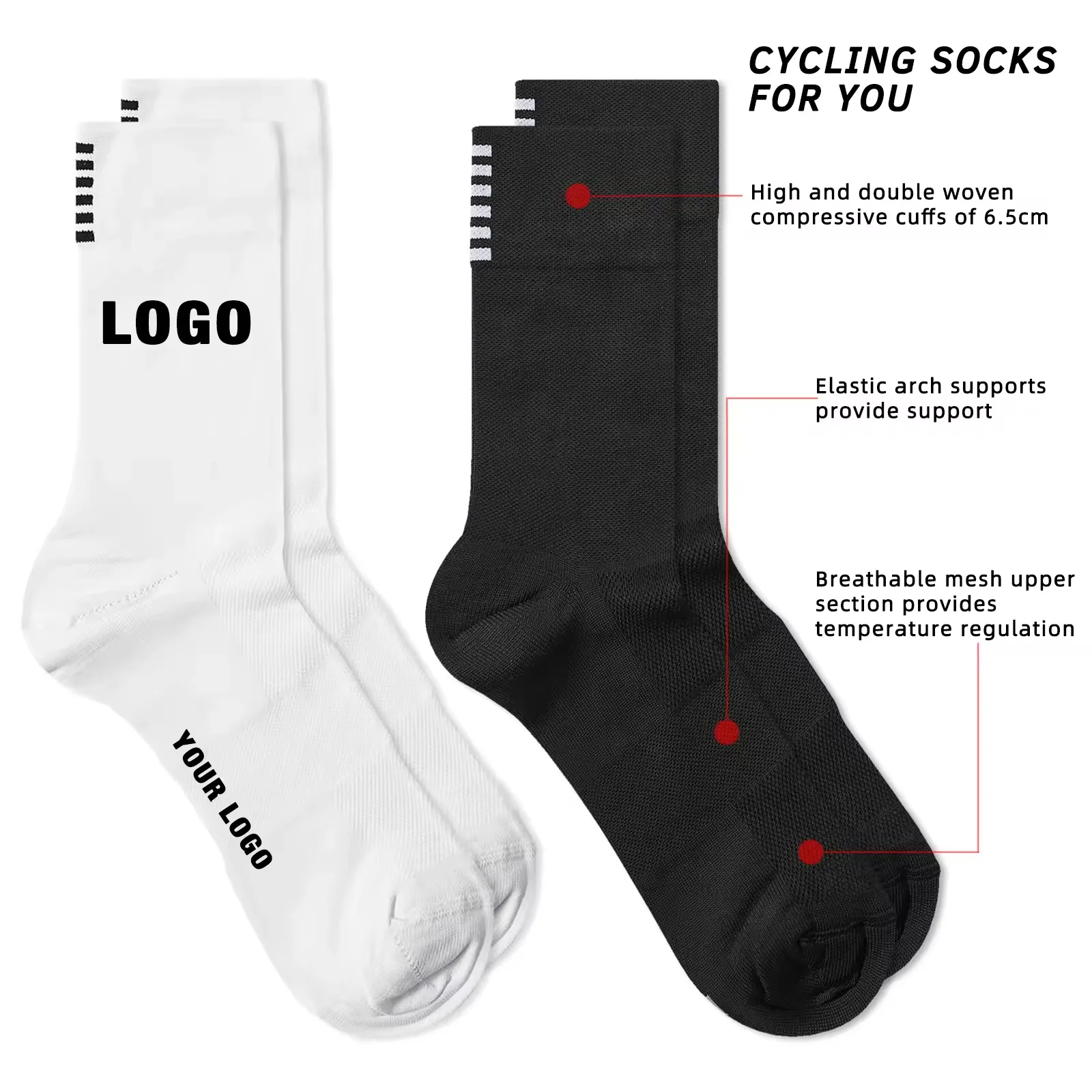 Cycling Socks Athletic Crew Running Bicycle Socks Mens Womens Hiking Workout Climbing Sports Riding Bike Socks