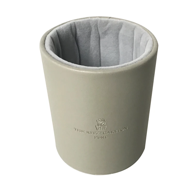 Gray Star Hotel guestroom faux leather storage tray with electrical kettle tea cups tea coffee sachet faux leather serving tray