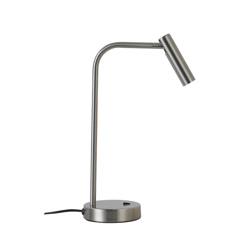 Modern Adjustable Nordic Writing Table Lamp Metal Reading Desk Lamp Nickel Led Reading Table Lamp