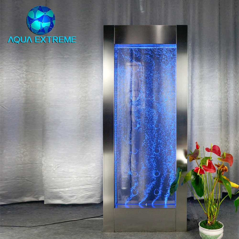 Frame Bubble Water Led Lighting Stainless Steel Metal Modern Commercial Furniture Outdoor Bar Table High Top Bar Table 17 Colors