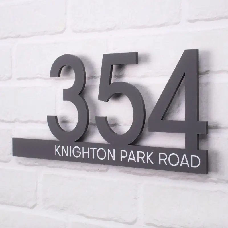house address sign door number black led metal illuminated house numbers