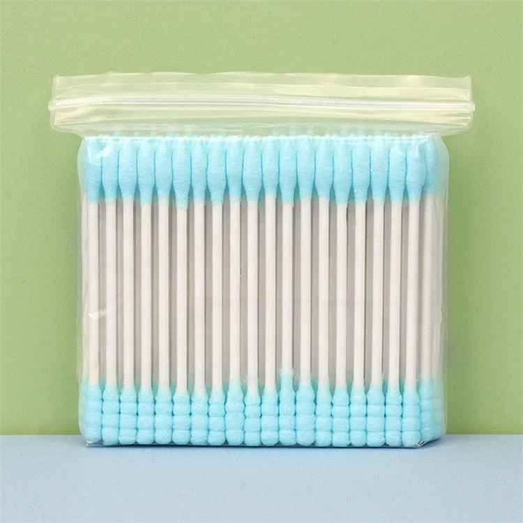 Wholesale colorful double-headed cotton swab 100 pieces/opp bag cleaning makeup tools