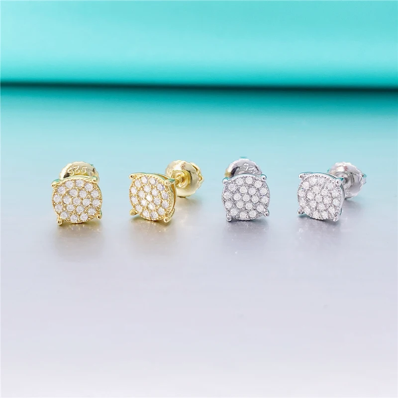 0.19CT VVS Moissanite серьги из стерлингового серебра 925 пробы с винтовой задней частью белого золота цвета