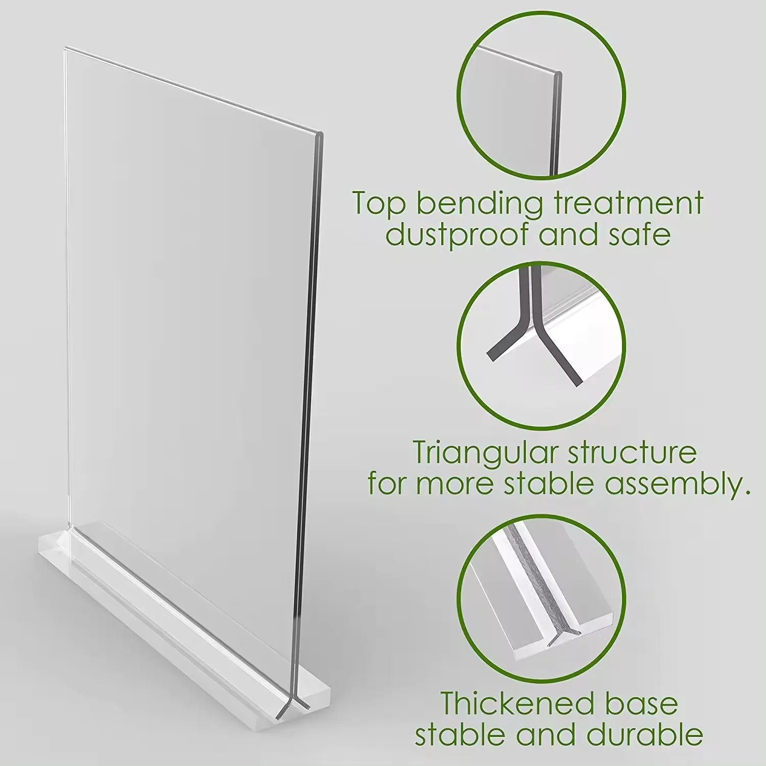 Winfeier Acrylic Double-Side Holder 8.5x11 Inch Clear Sign Display Stand AD Frame for Catering,Store