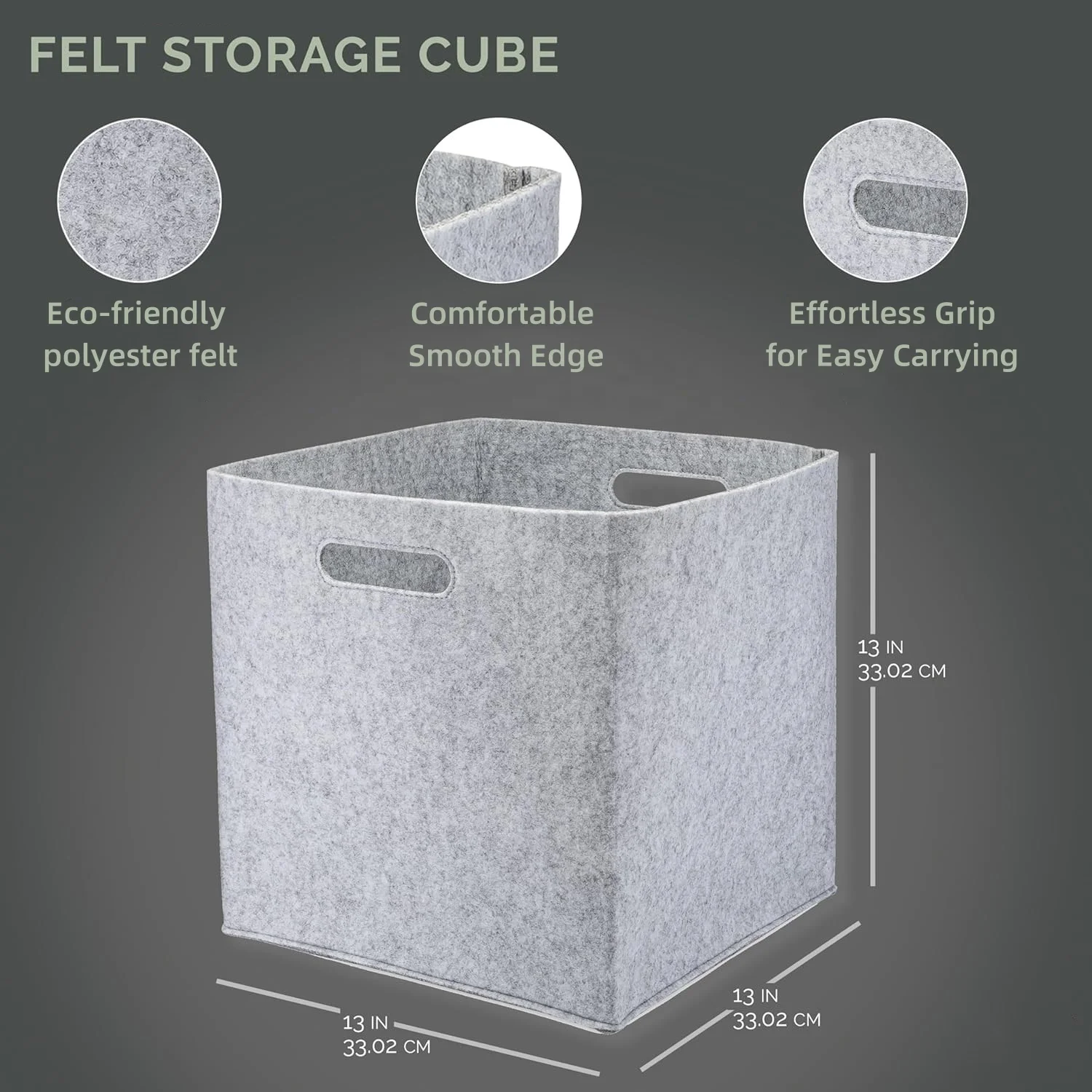 Collapsible and Portable Versatile Felt Storage Cube Bin for Cube Organizer and Closet Organizers