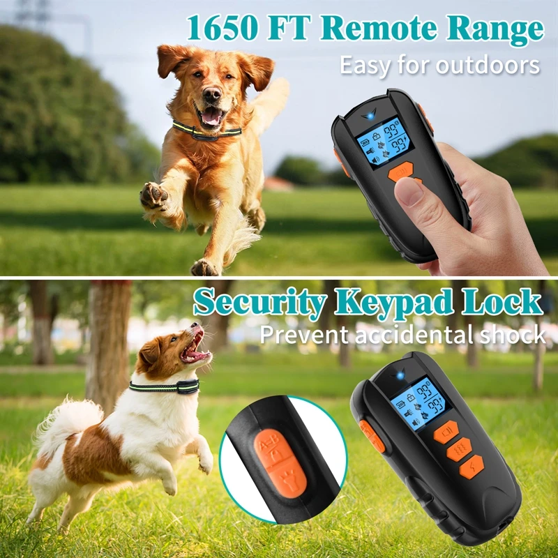  Rechargeable Dog Training Collar with Remote 3 Modes Beep Vibration Shock for Small Medium Large