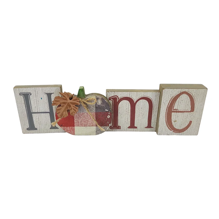 Wood Decor Cute Wholesale Printing Color Letter Block Letters Decor Separate Wall Palque