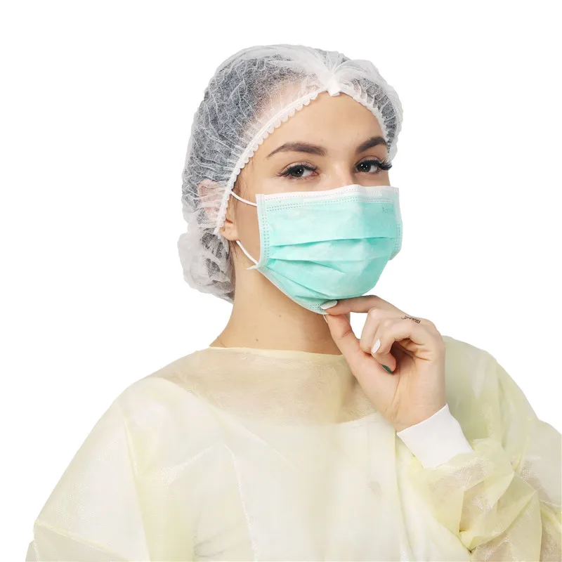 Disposable Non woven Clip Cap Mob Nurse Hats Pleated Polypropylene Cap Cofias Plisada
