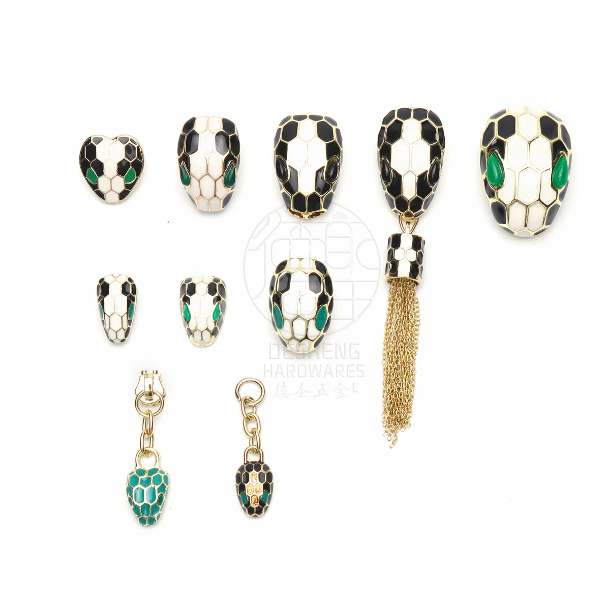 Handbag Accessories Metal Bag Rivet High End Epoxy Snake Shape Tassel Decoration For Bag