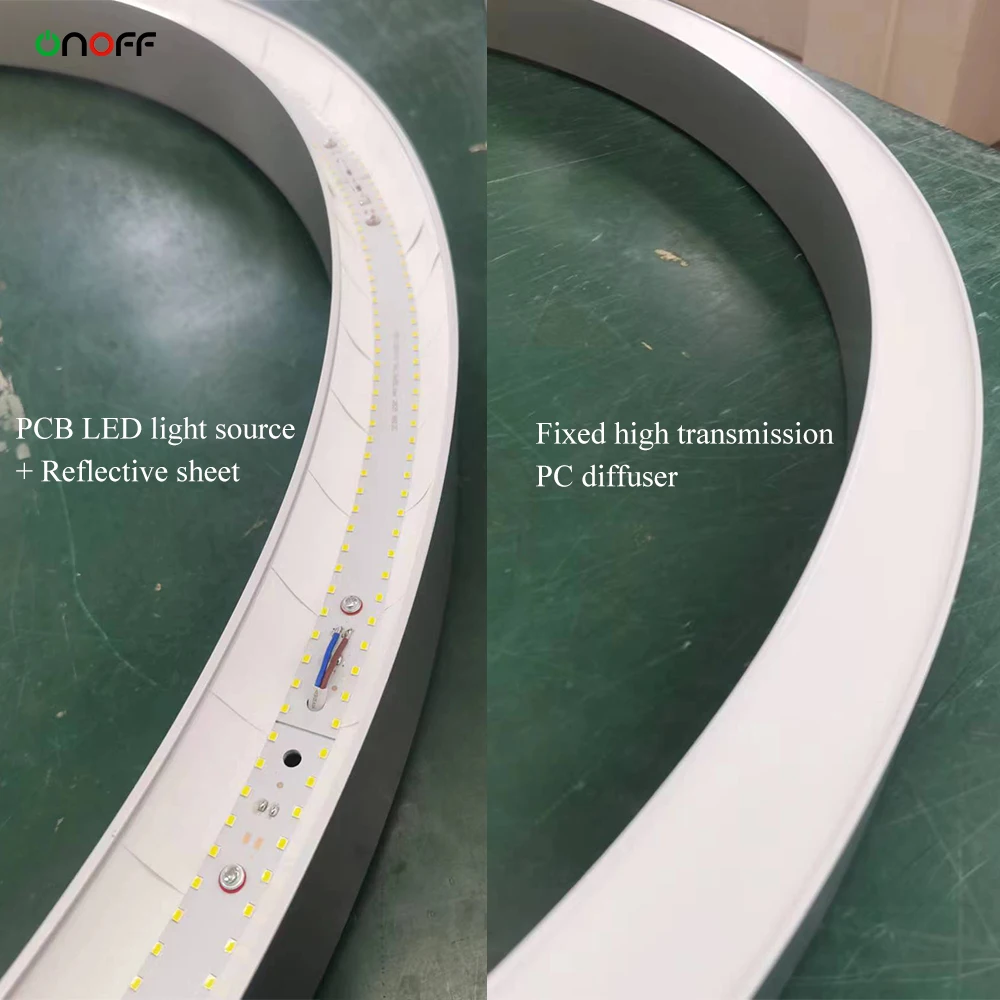 Big size circular shape LED hanging light office ceiling aluminum round light seamless connect