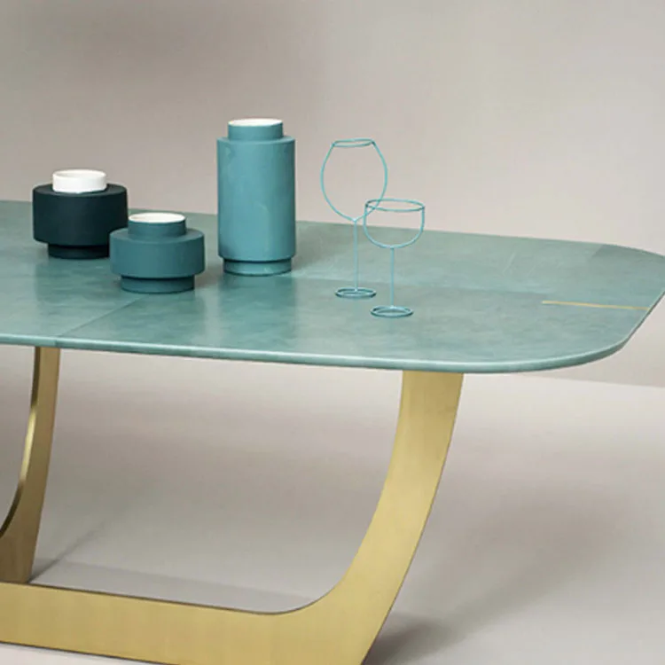 Stainless steel leg dining table modern living room table marble dining table in dining room furniture