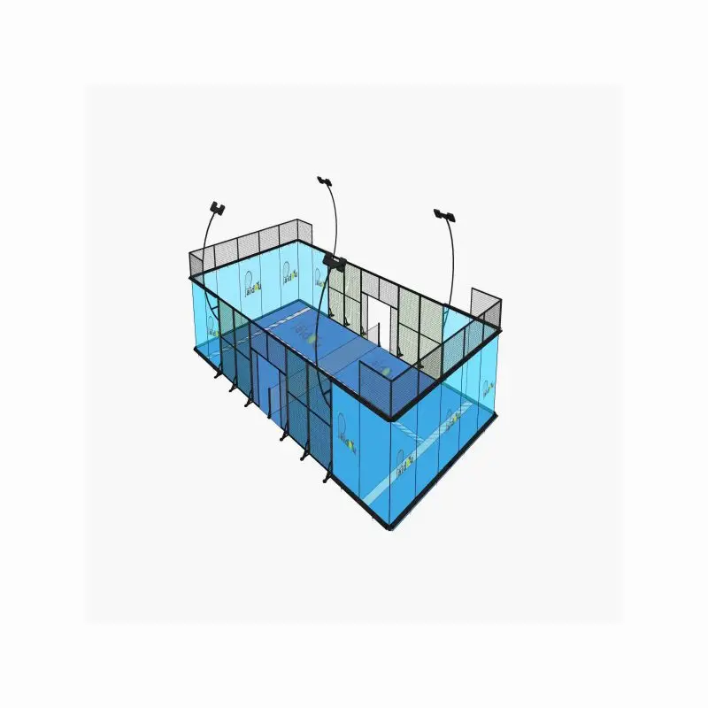 Factory Price Secure Modular Panoramic U-Shaped Background Padel Tennis Court