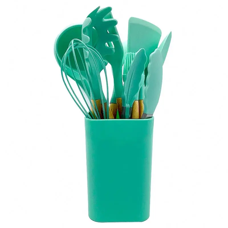 Professional Series Silicone Kitchenware 123pcs Kitchen Cook Utensil Set With Storage Bucket