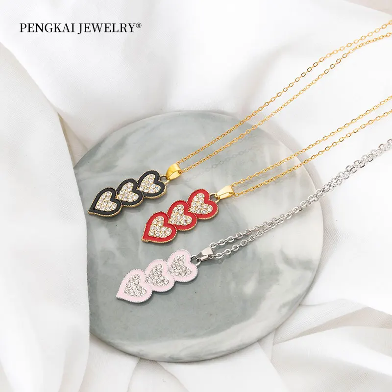 Fashion Heart Shape Love Necklace Pendant Unisex Lovers Couples Jewelry Necklace