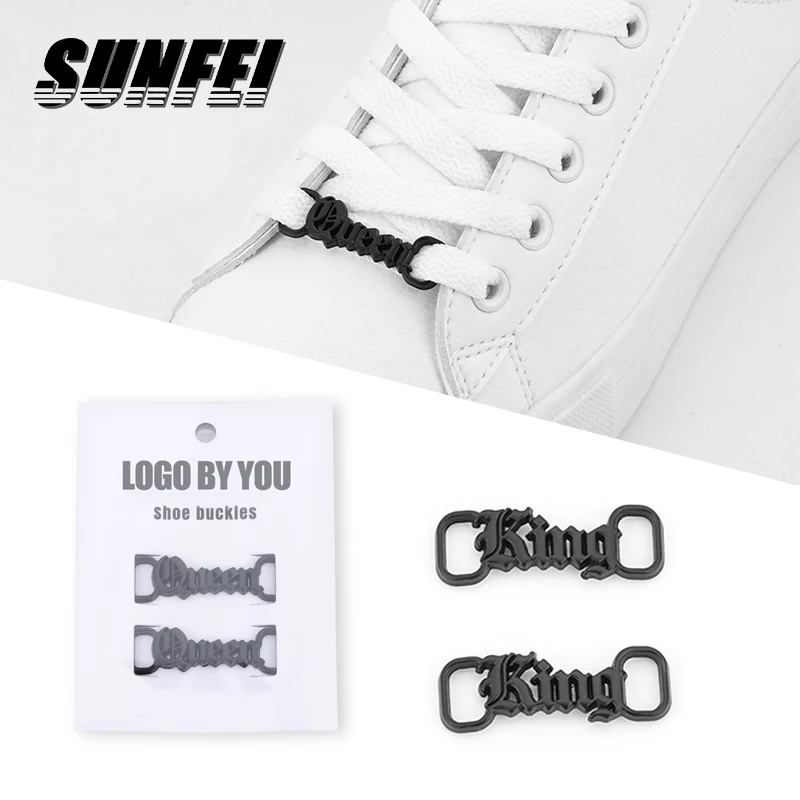 sunfei  Zinc alloy shoe tag  light up shoe charms for sneakers custom engraved letter shoelace charm