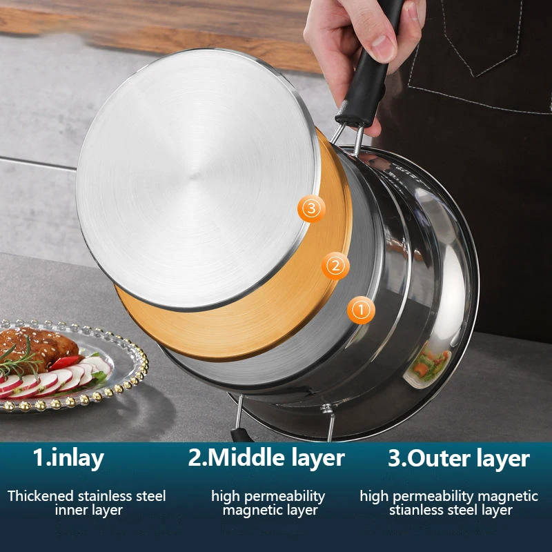 Hot-selling Korean Stainless Steel Noodle Soup Pot Steamer with Filter Used for Steaming Frying Cooking